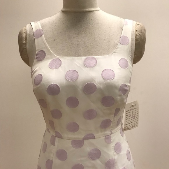 ModCloth White/Purple Organza Dress w Flounce - Picture 3 of 9